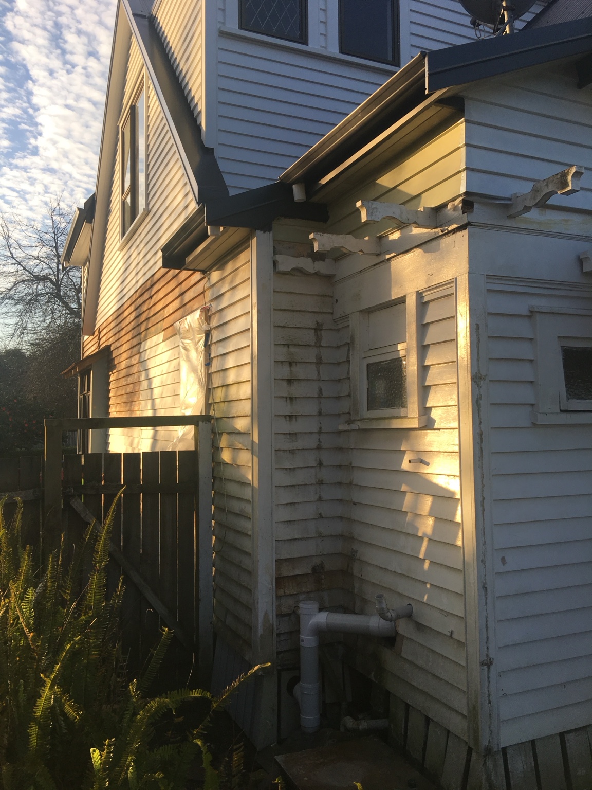 Before image of heritage home before lead paint removal