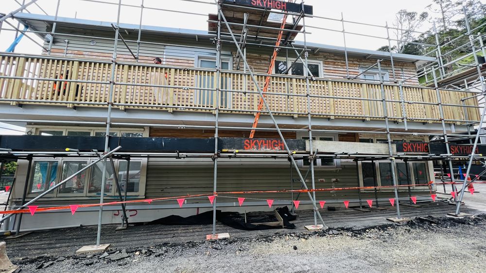 Restored interior door with natural honey timber finish